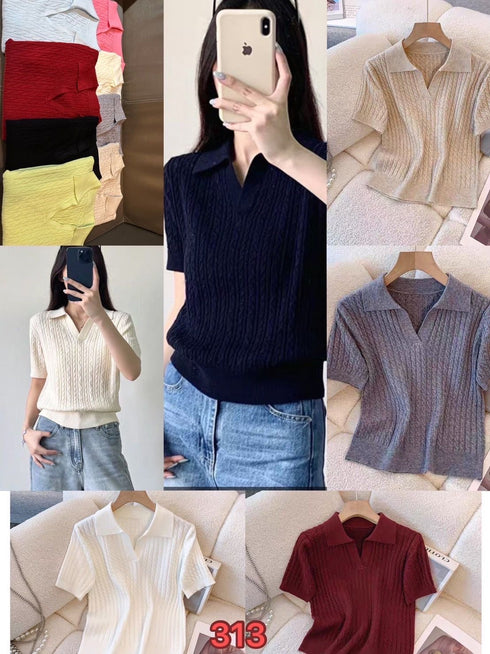 Winter Knitted Polo Collar Shirts